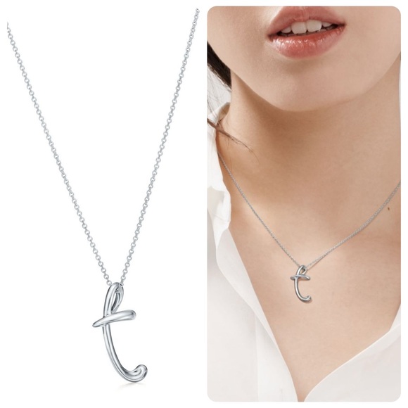 Tiffany Co Elsa Peretti™ Small Alphabet Pendant in Sterling